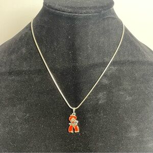 Pistol Pete OSU Pendant Silver Tone Necklace